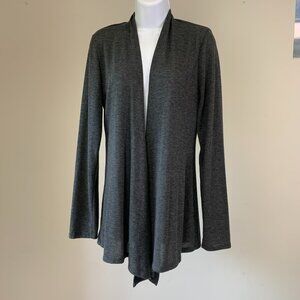 Chris & Carol Cardigan Sweater sz L Large Open Front Gray Lightweight